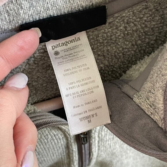 Patagonia Womens Better Sweater 1/4 Zip Fleece Birch White Gray $139 - Picture 8 of 10
